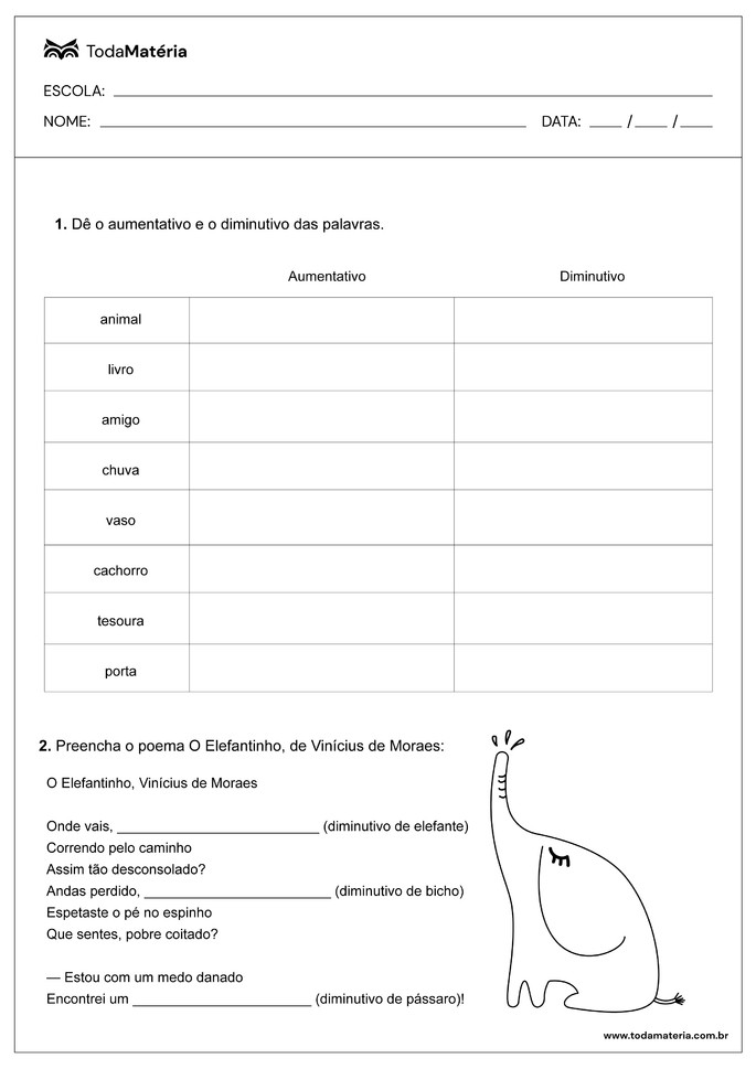 CADERNO 1 PORTUGUÊS 2º ANO (sondagem)