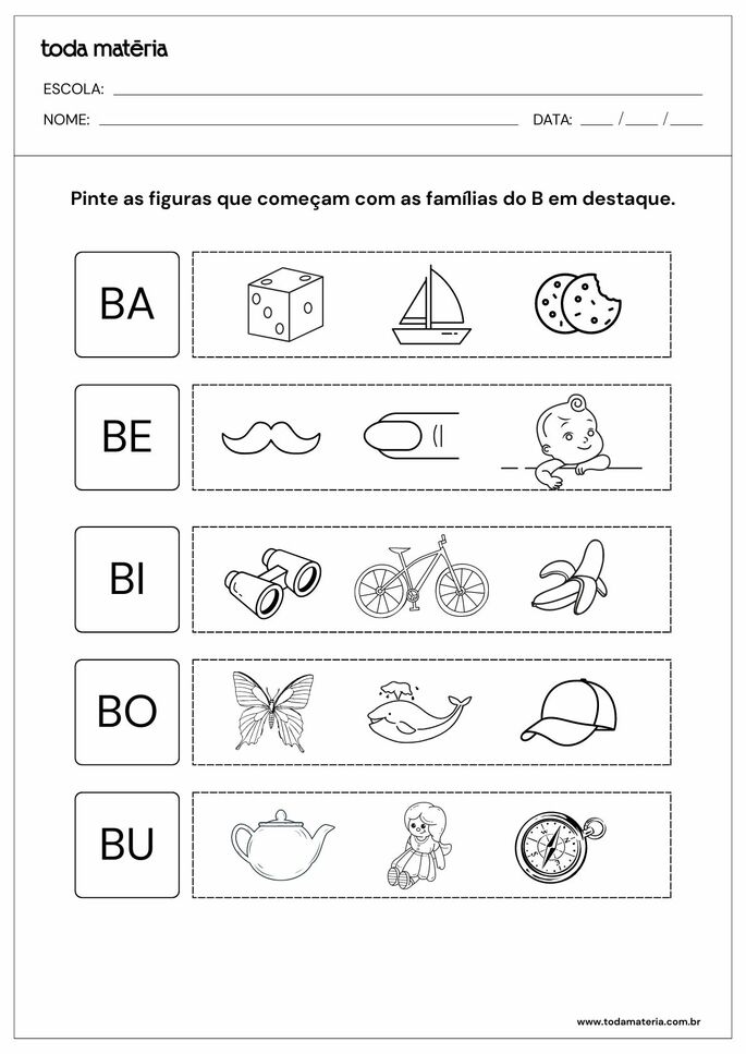 Atividades com a letra B para Educação Infantil - Toda Matéria